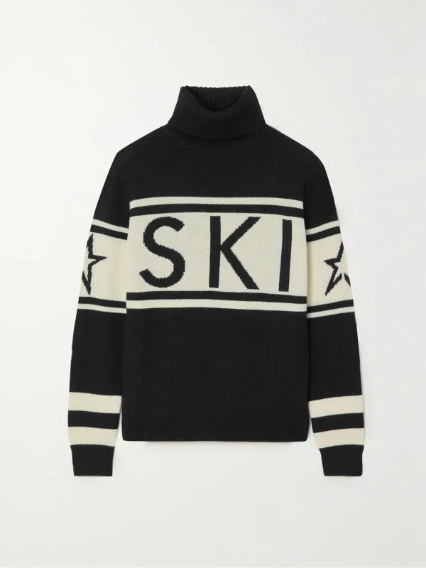 Perfect Moment Schild Intarsia Merino Wool Turtleneck Sweater