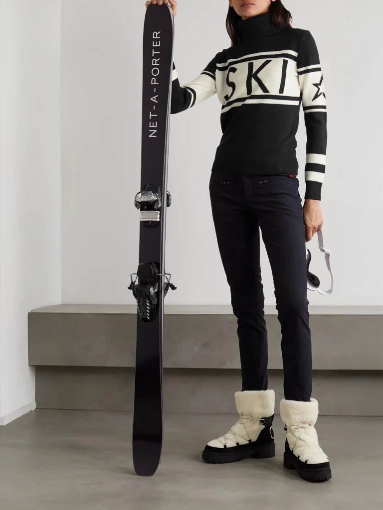 Perfect Moment Schild Intarsia Merino Wool Turtleneck Sweater
