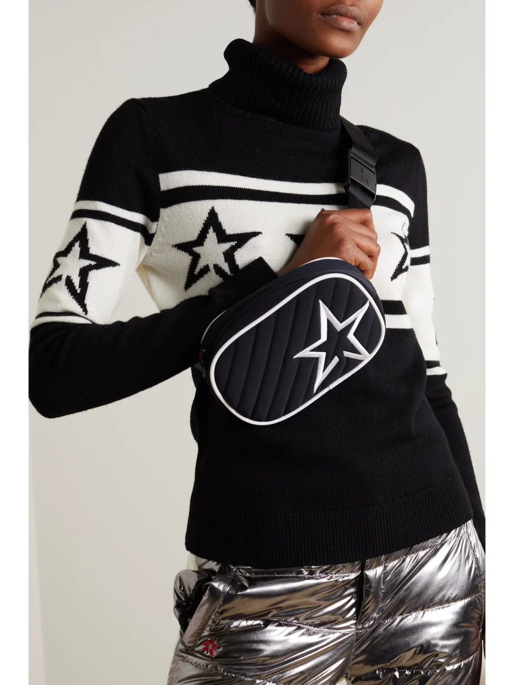 Perfect Moment Star Quilted Shell Belt Bag, styled view