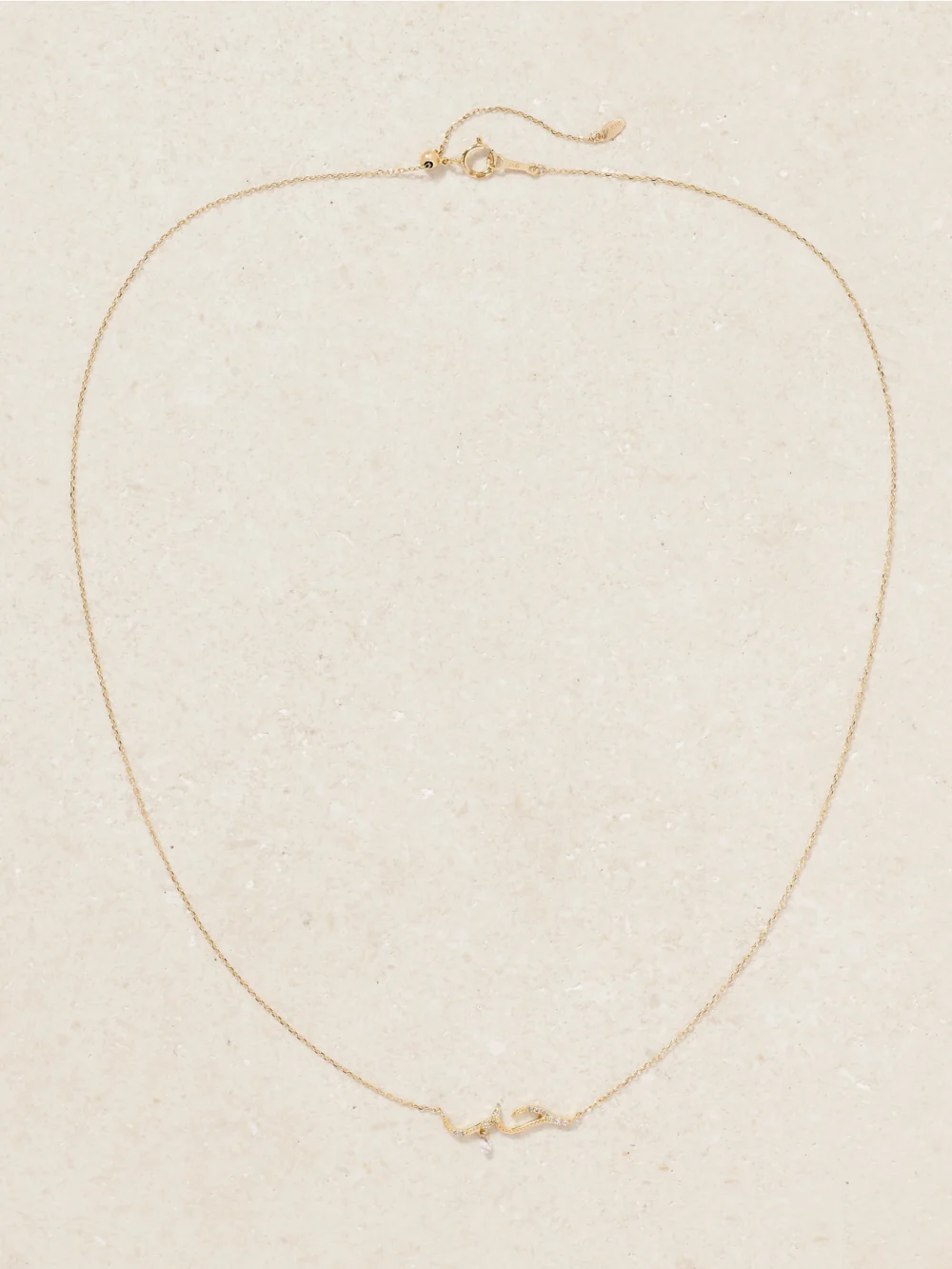 Close-up detail of the Persée Love 18-karat Gold Diamond Necklace