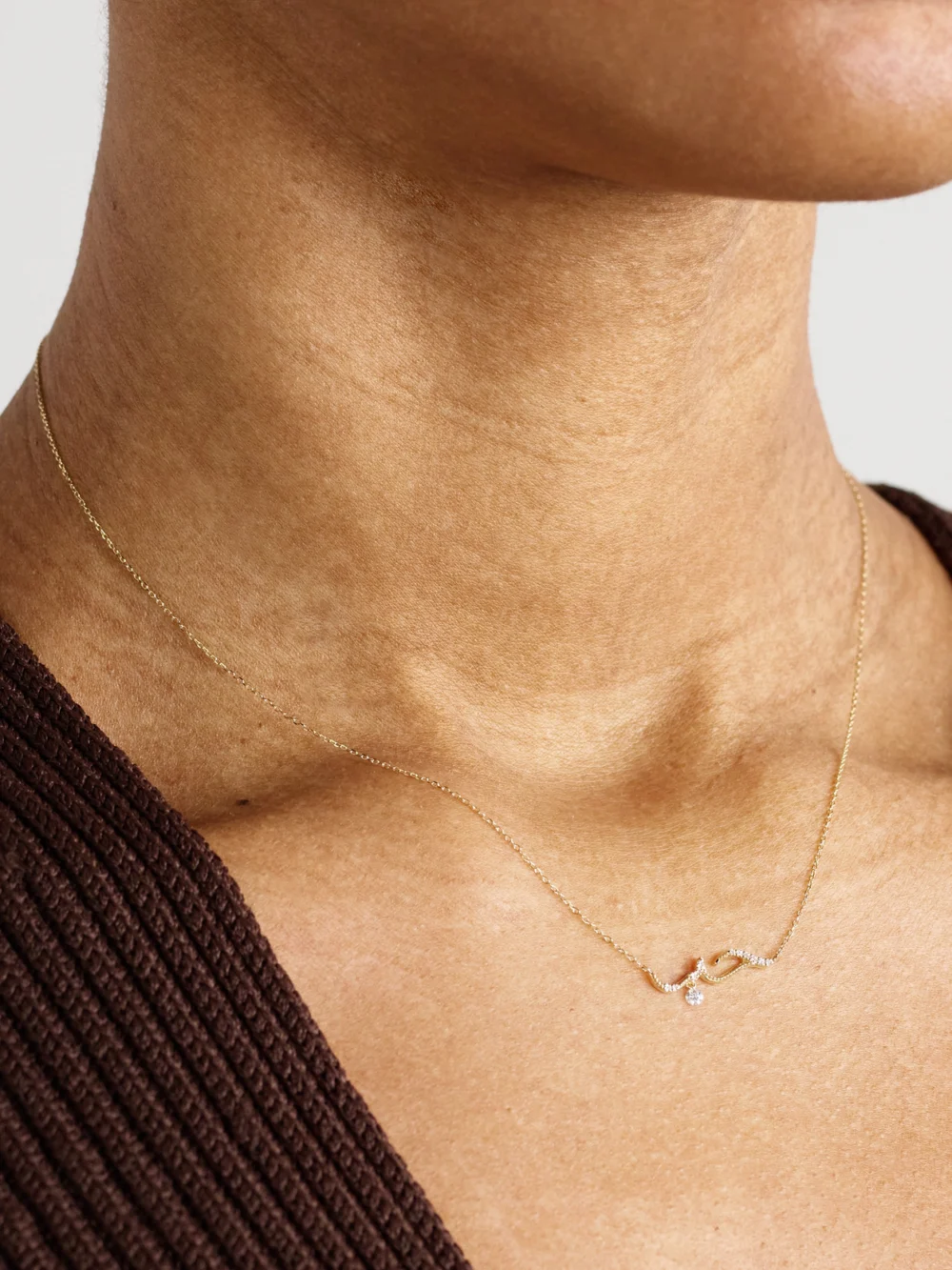 Persée Love 18-karat Gold Diamond Necklace, styled view