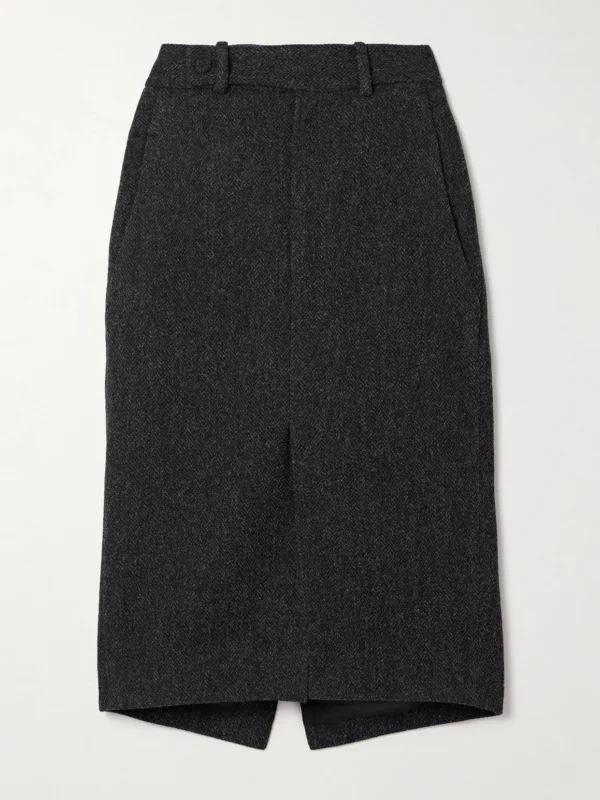 Petar Petrov Spy Herringbone Wool Skirt