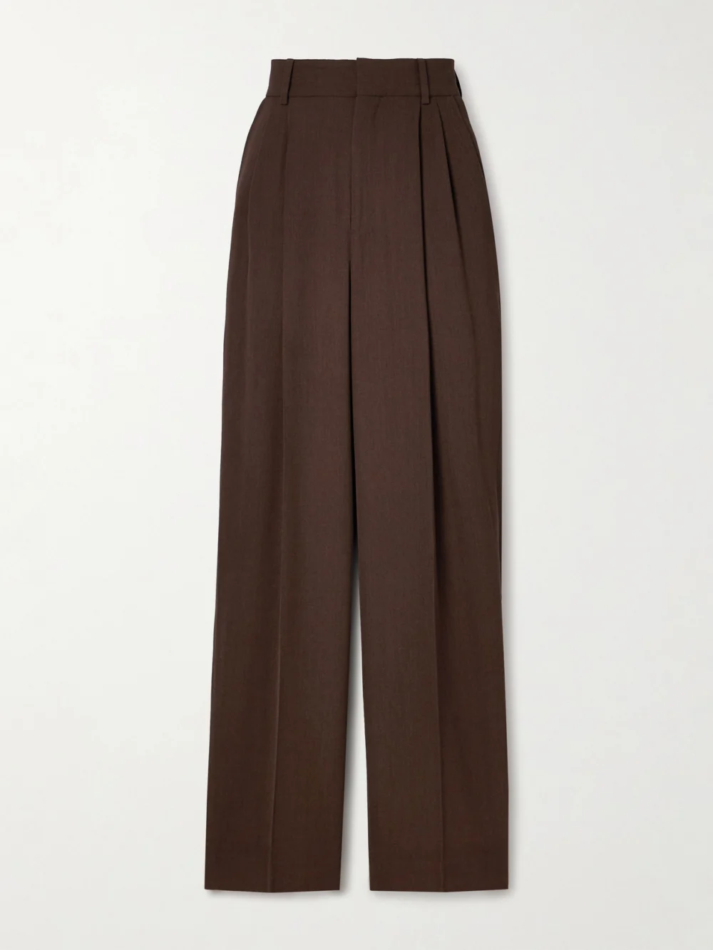 Petar Petrov The Founder Pleated Wool-blend Twill Wide-leg Pants in chocolate