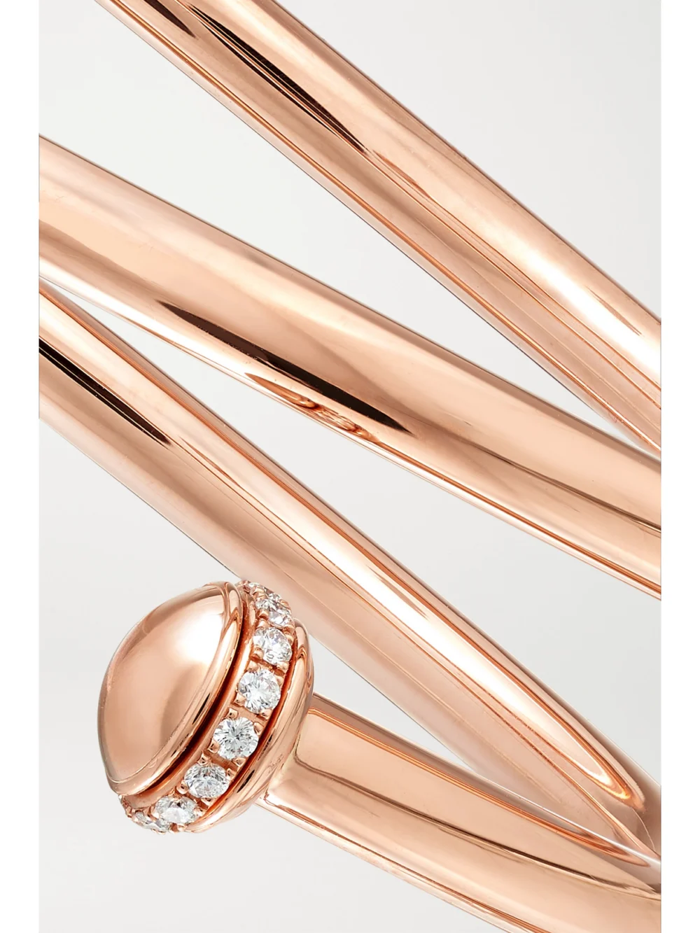 Close-up detail of the Piaget Possession 18-karat Rose Gold Diamond Bangle