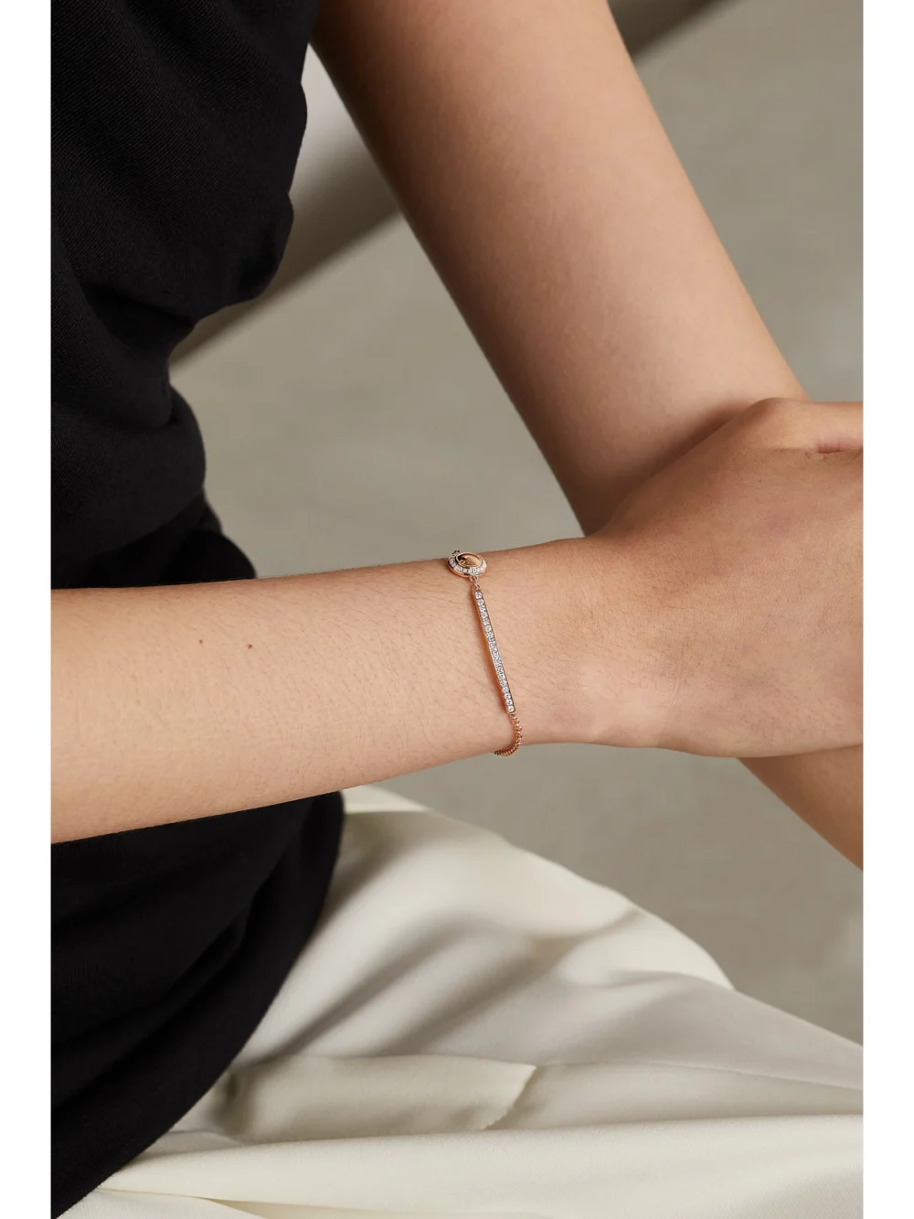 Piaget Possession 18-karat Rose Gold Diamond Bracelet, styled view