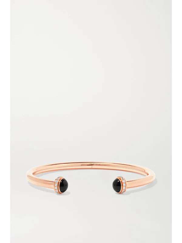Piaget Possession 18-karat Rose Gold, Onyx and Diamond Cuff