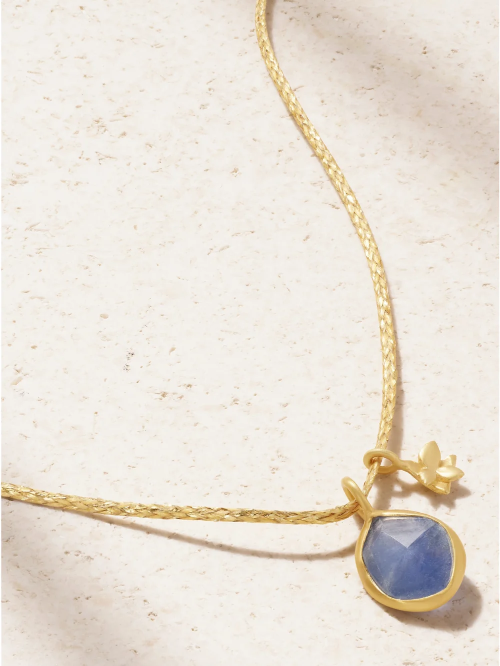 Pippa Small 18-karat Gold, Cord and Sapphire Necklace in blue