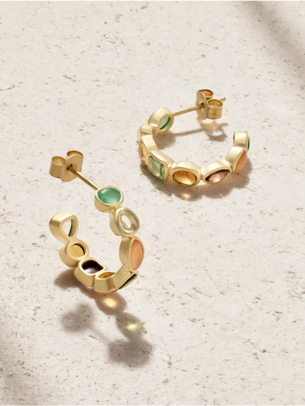 Pippa Small 18-karat Gold Multi-stone Hoop Earrings