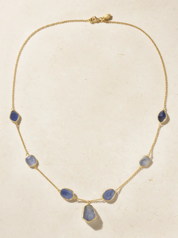 Pippa Small 18-karat Gold Sapphire Necklace
