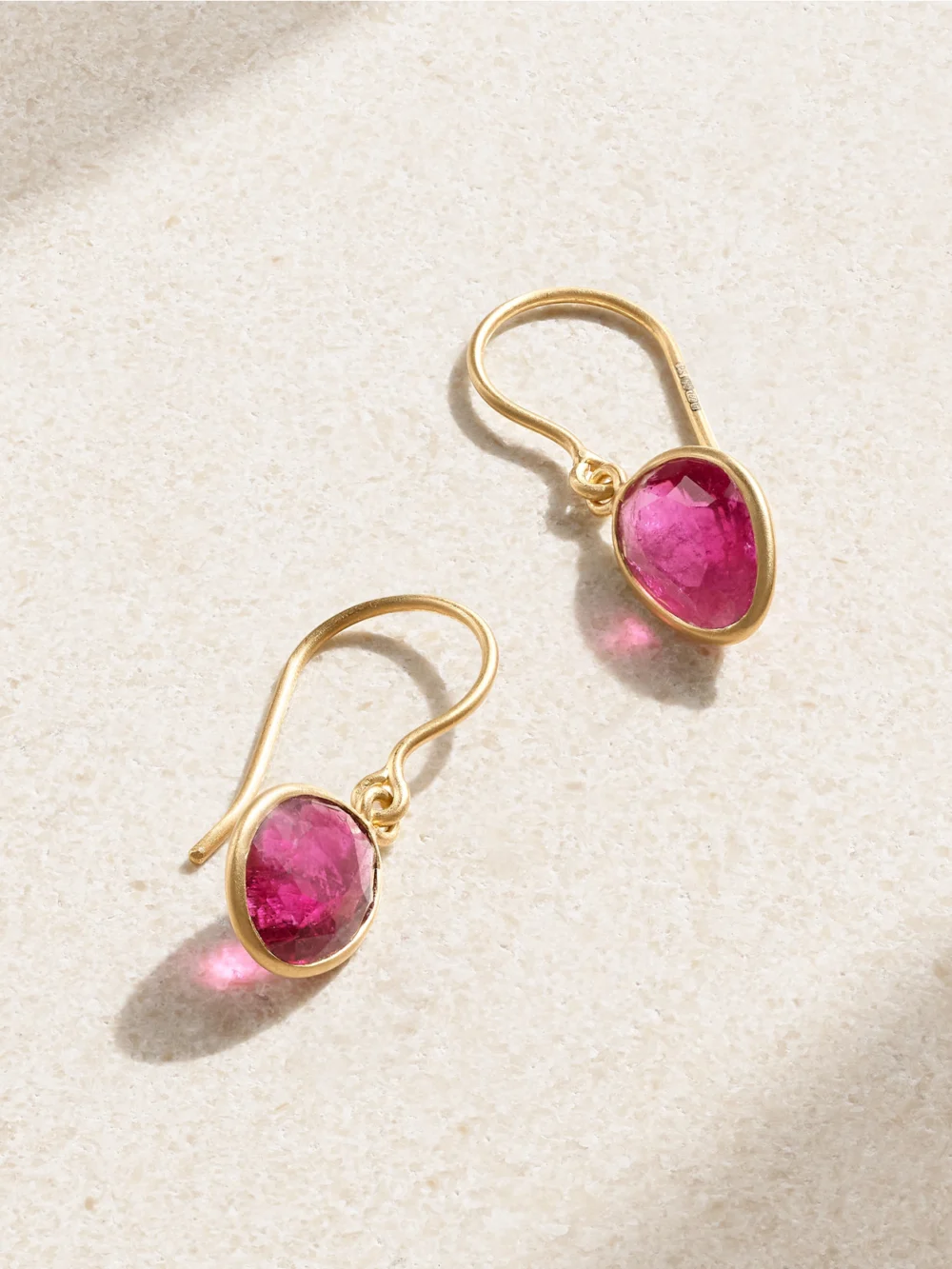 Pippa Small 18-karat Gold Tourmaline Earrings in pink