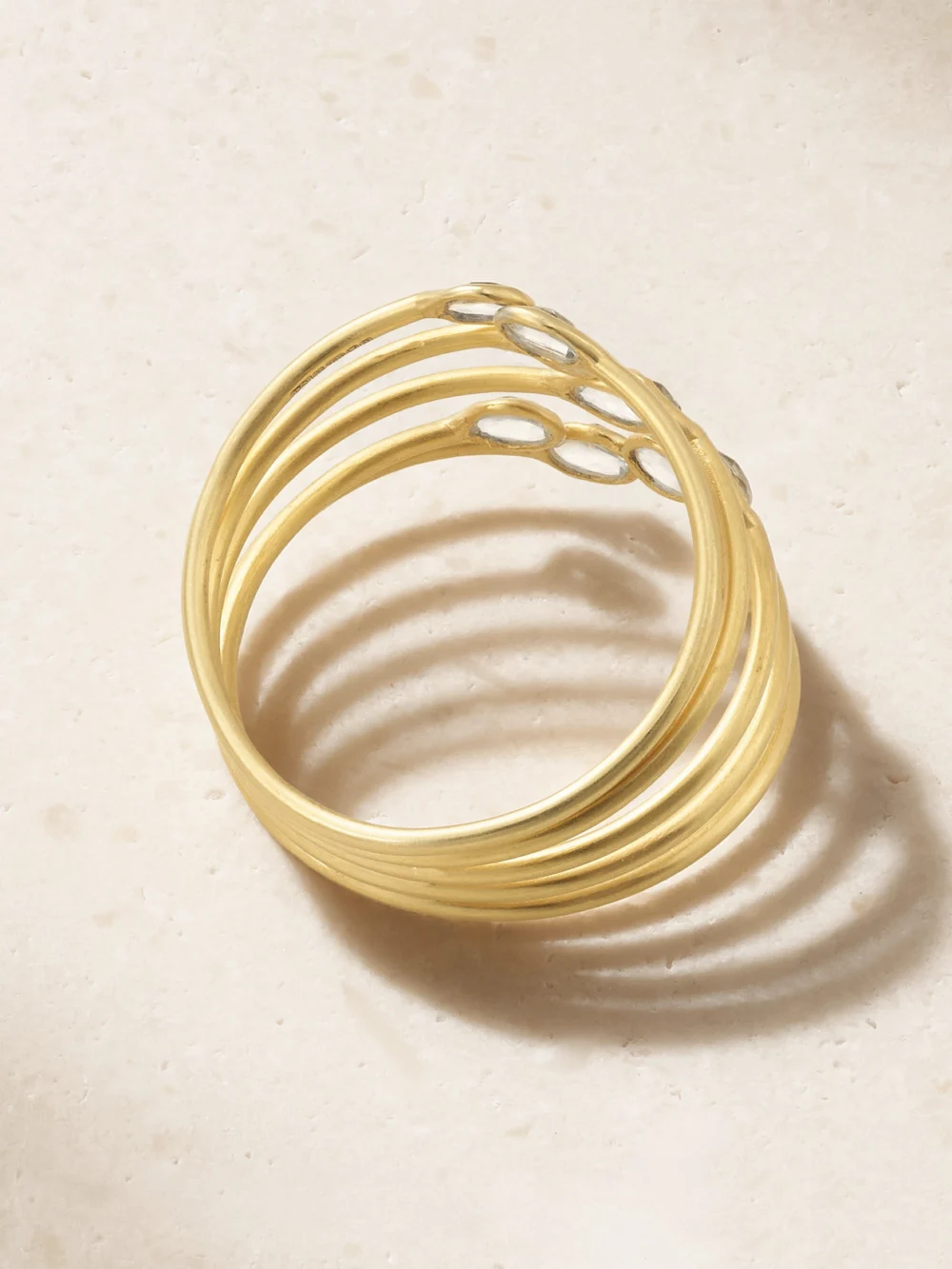 Back view of the Pippa Small Almost 18-karat Gold Prasiolite Ring
