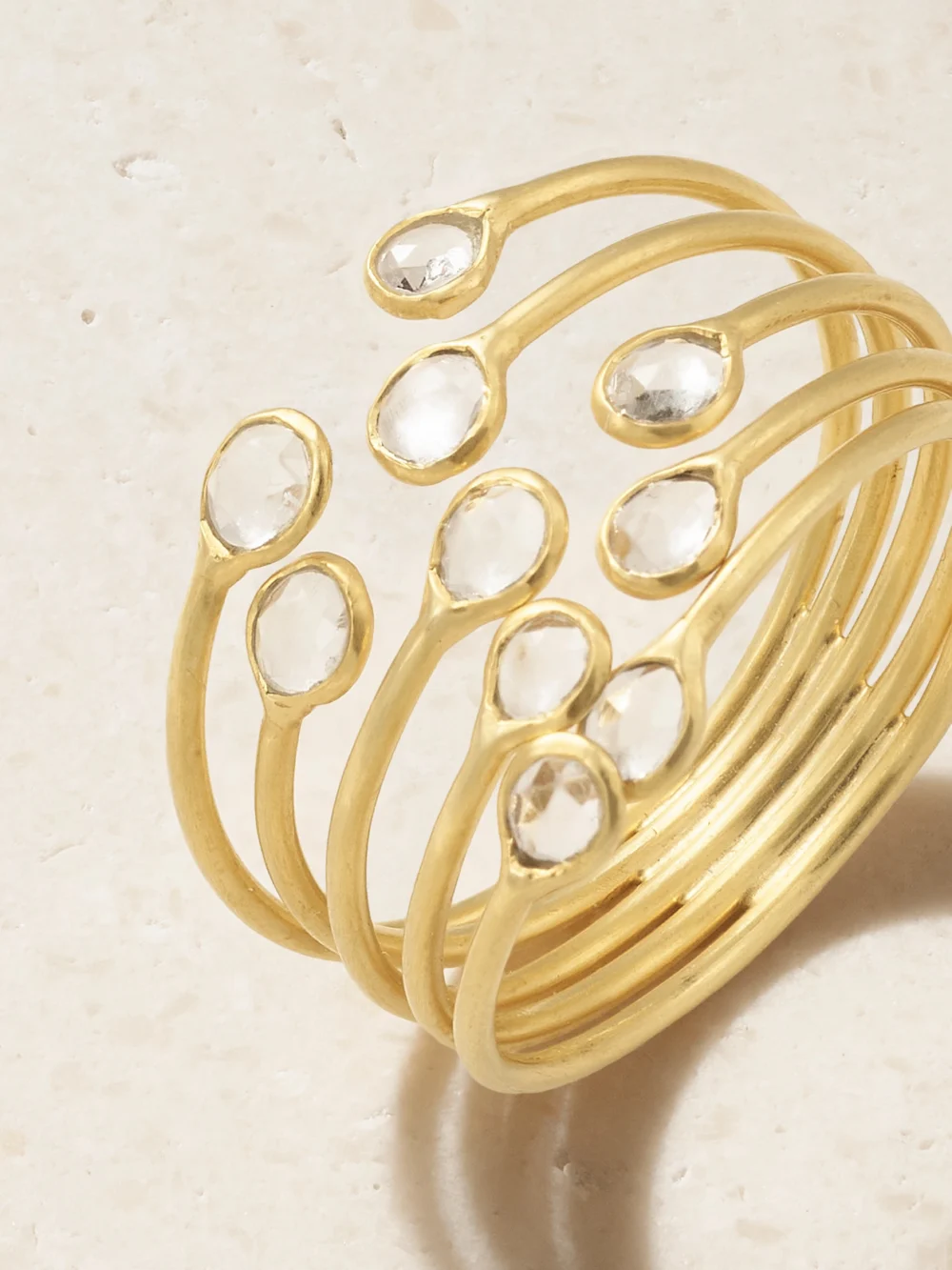 Close-up detail of the Pippa Small Almost 18-karat Gold Prasiolite Ring