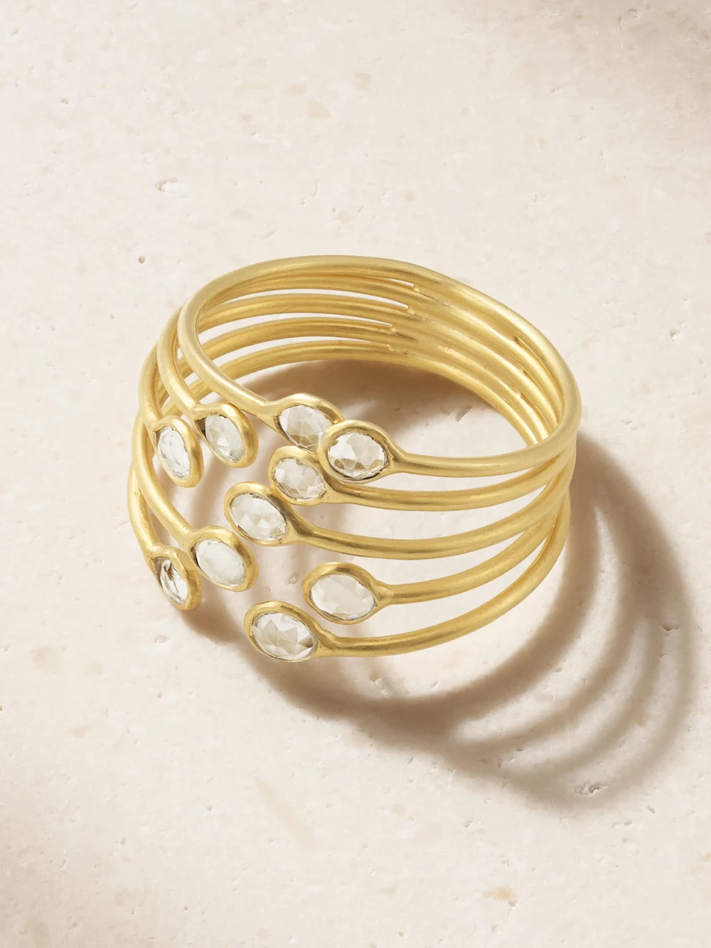 Pippa Small Almost 18-karat Gold Prasiolite Ring in 56