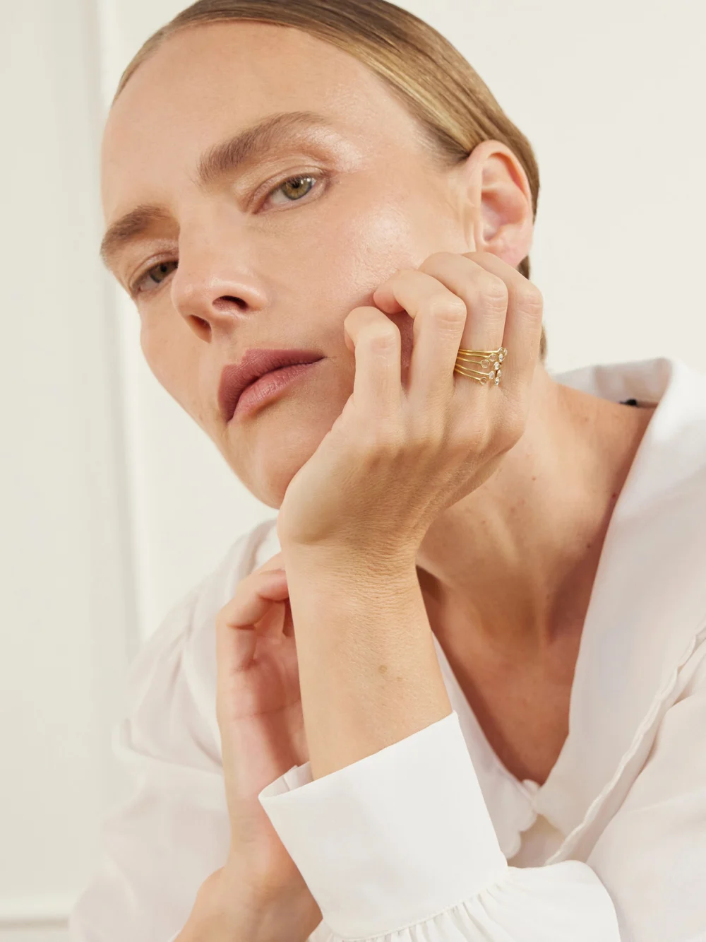 Pippa Small Almost 18-karat Gold Prasiolite Ring, styled view