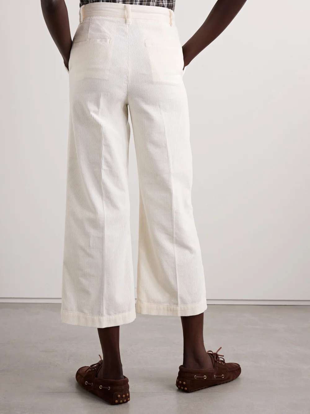 Back view of the Polo Ralph Lauren Cropped Cotton-corduroy Wide-leg Pants
