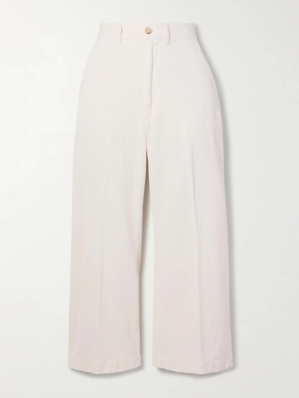 Polo Ralph Lauren Cropped Cotton-corduroy Wide-leg Pants in white