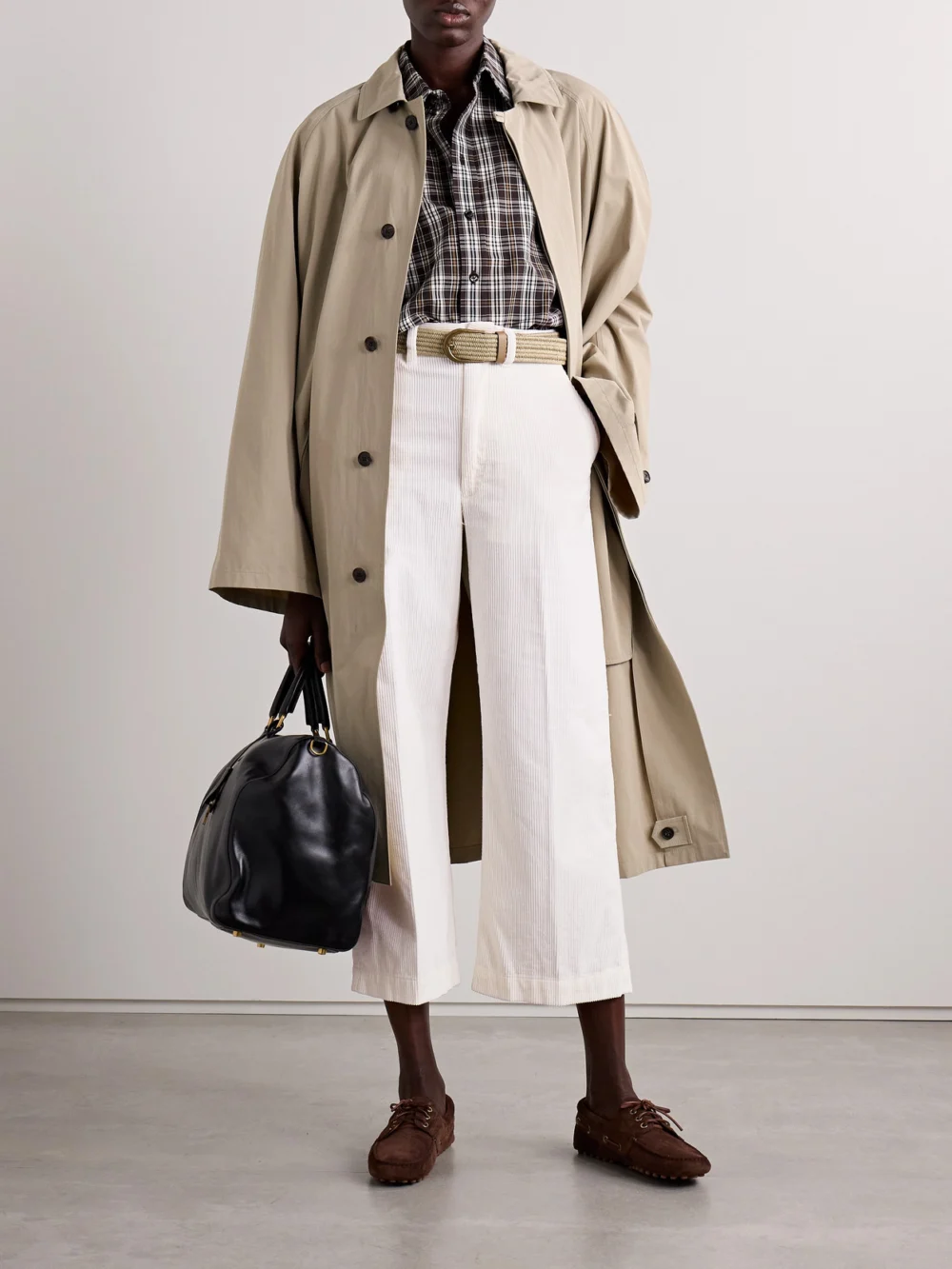Polo Ralph Lauren Cropped Cotton-corduroy Wide-leg Pants, worn by a model