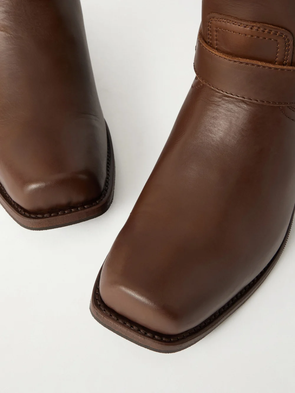 Close-up detail of the Polo Ralph Lauren Leather Knee Boots