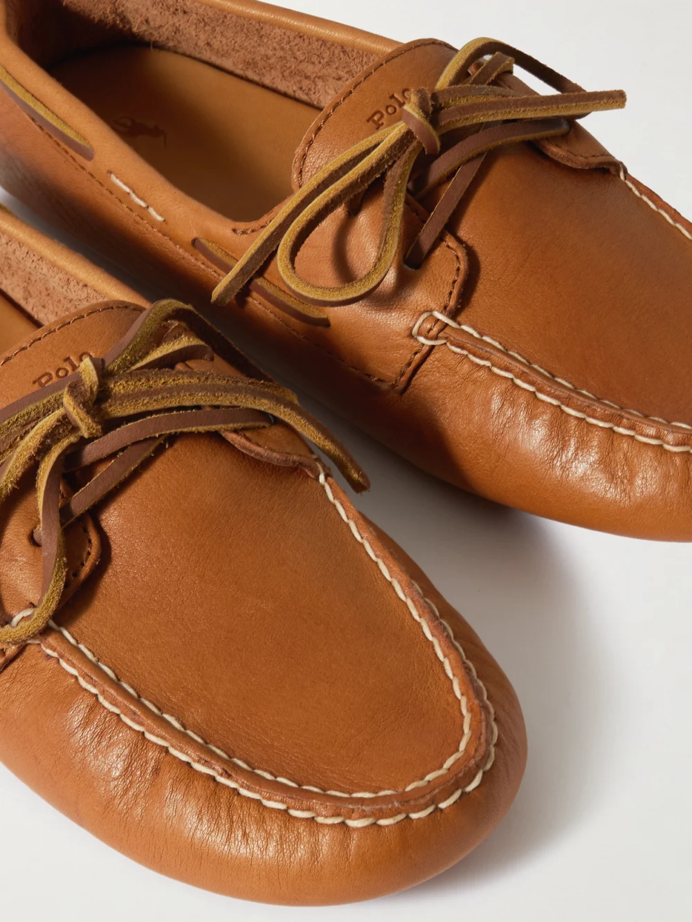 Close-up detail of the Polo Ralph Lauren Leather Loafers