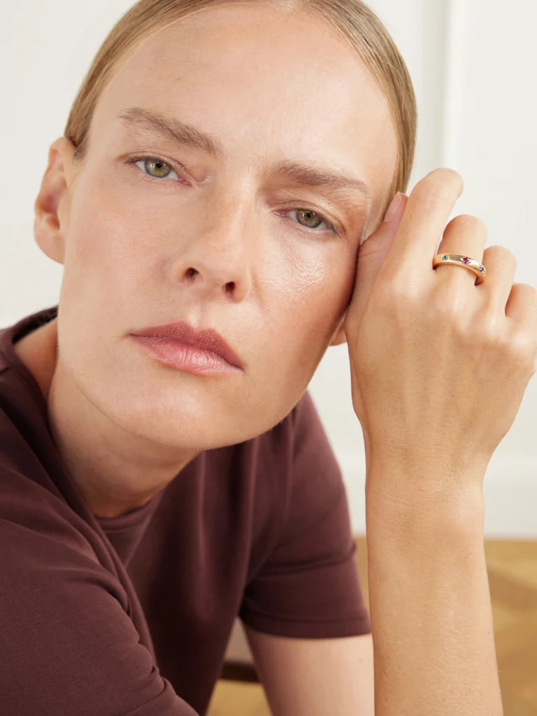 Pomellato Iconica 18-karat Rose Gold, Ruby, Sapphire and Emerald Ring