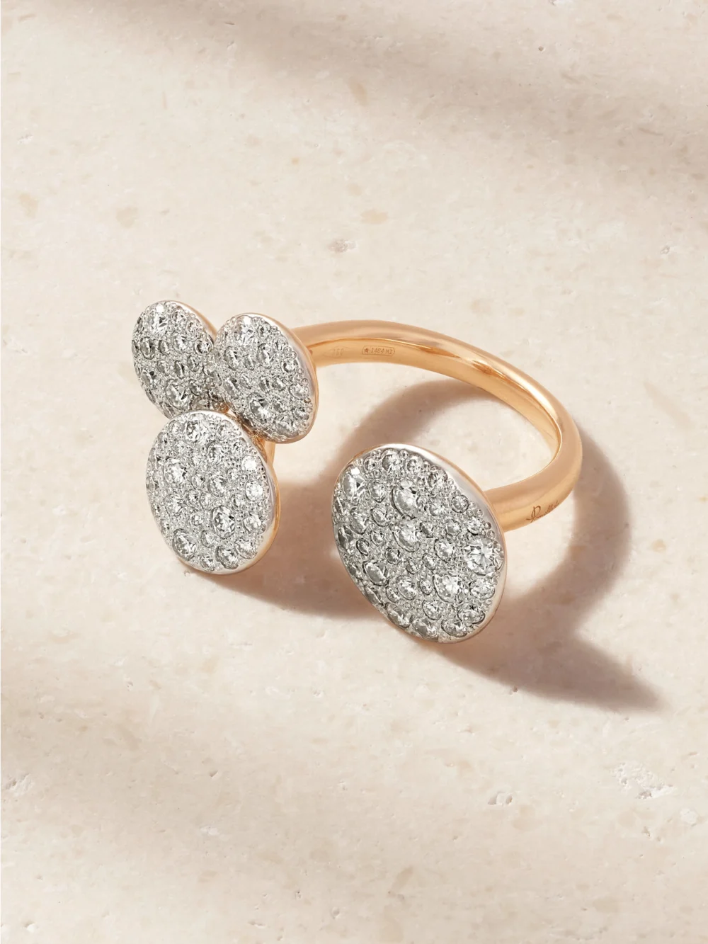 Pomellato Sabbia 18-karat Rose and Rhodium-plated White Gold Diamond Ring in rose gold