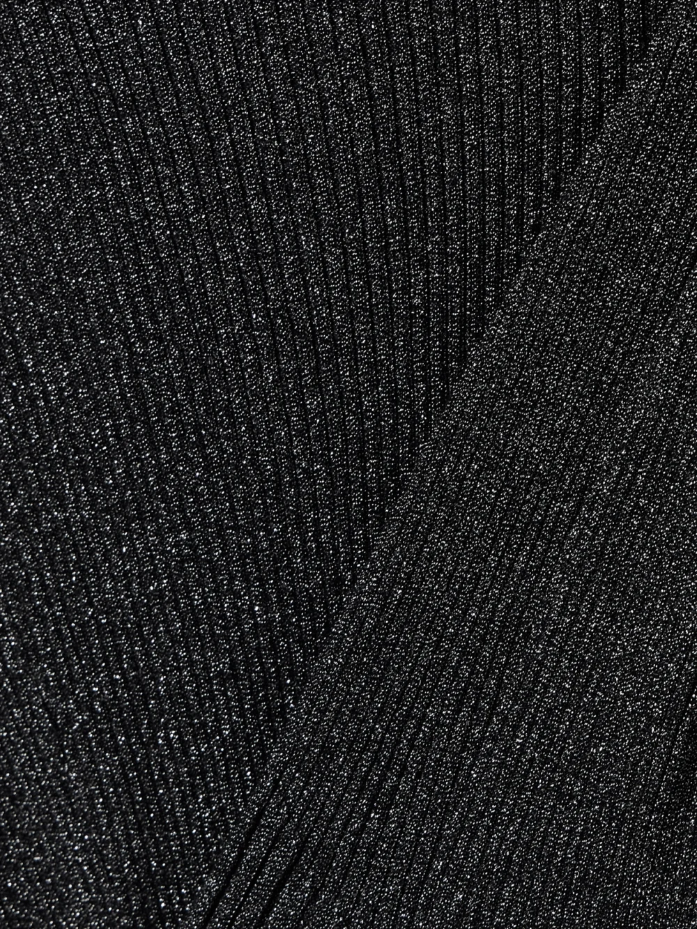 Close-up detail of the Proenza Schouler Joni Metallic Ribbed-knit Maxi Dress