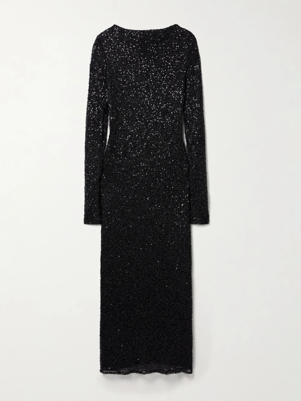 Proenza Schouler Marlowe Embellished Metallic Knitted Midi Dress in black