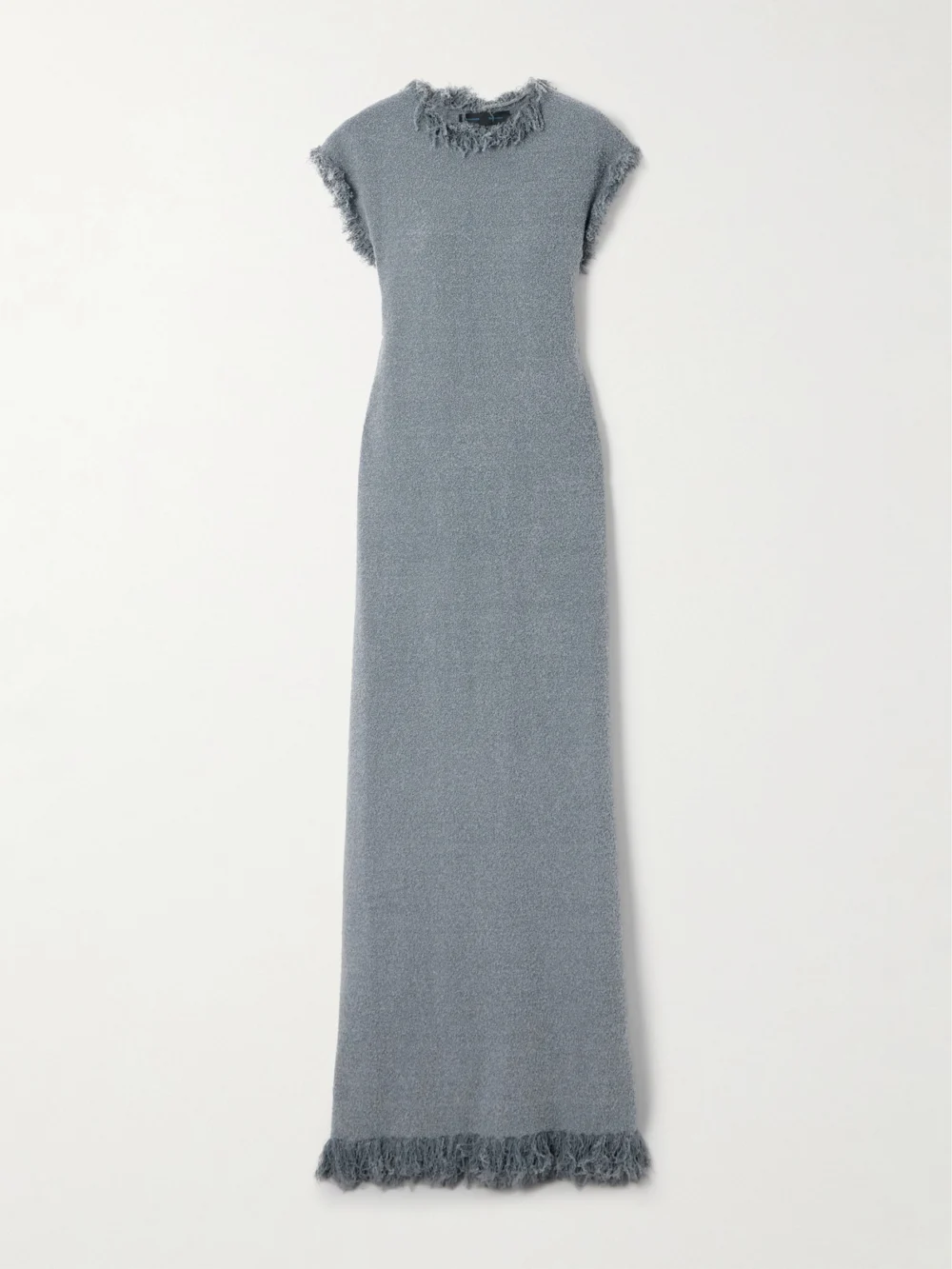 Proenza Schouler Toni Cut-out Fringed Bouclé Maxi Dress in gray