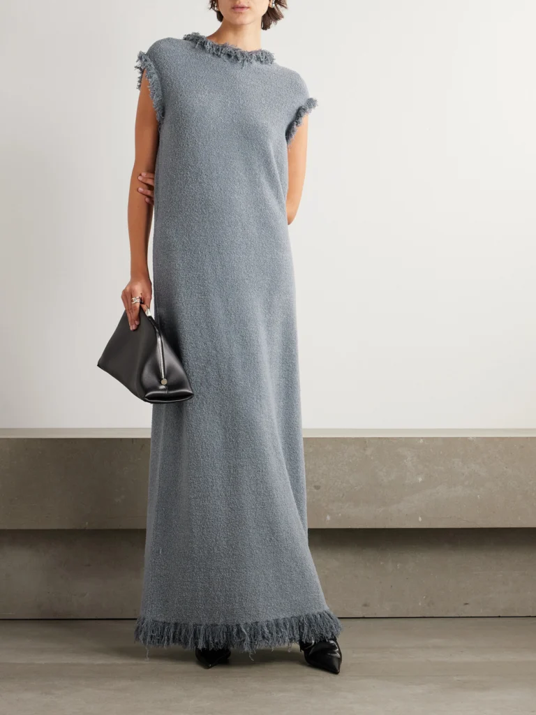 Proenza Schouler Toni Cut-out Fringed Bouclé Maxi Dress