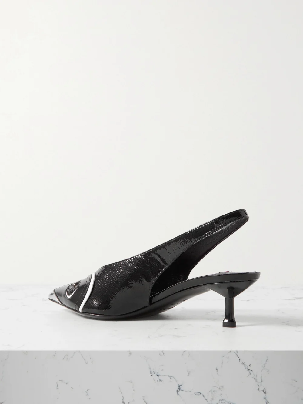 Back view of the Pucci Studded Leather Slingback Pumps
