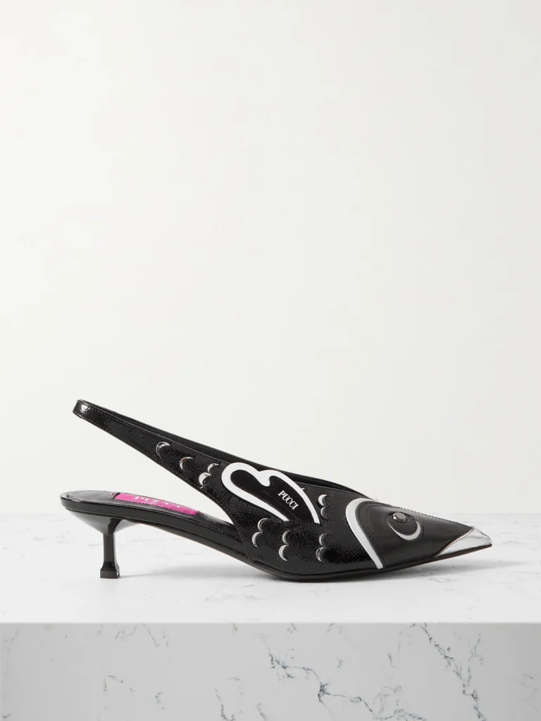 Pucci Studded Leather Slingback Pumps