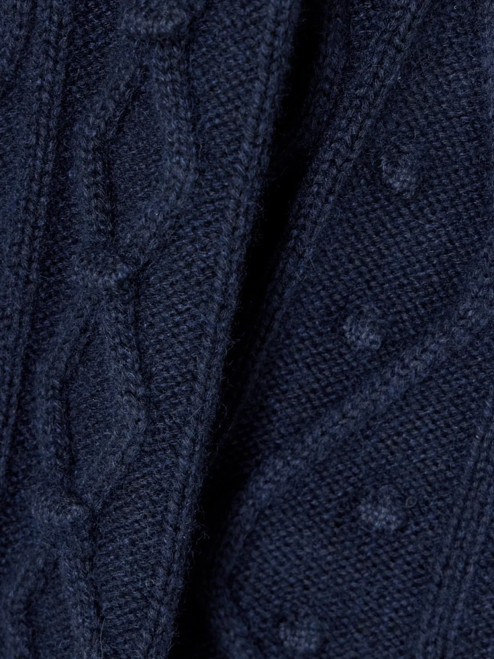 Close-up detail of the Purdey Cable-knit Cotton and Cashmere-blend Vest