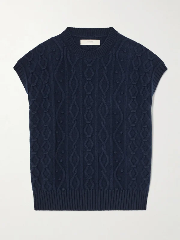 Purdey Cable-knit Cotton and Cashmere-blend Vest