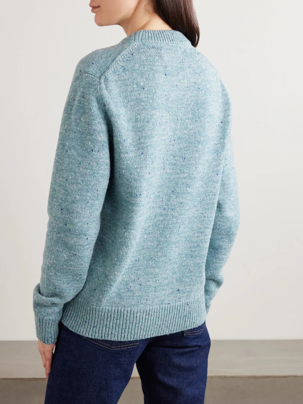 Back view of the Purdey Dorton Donegal Wool and Cashmere-blend Sweater