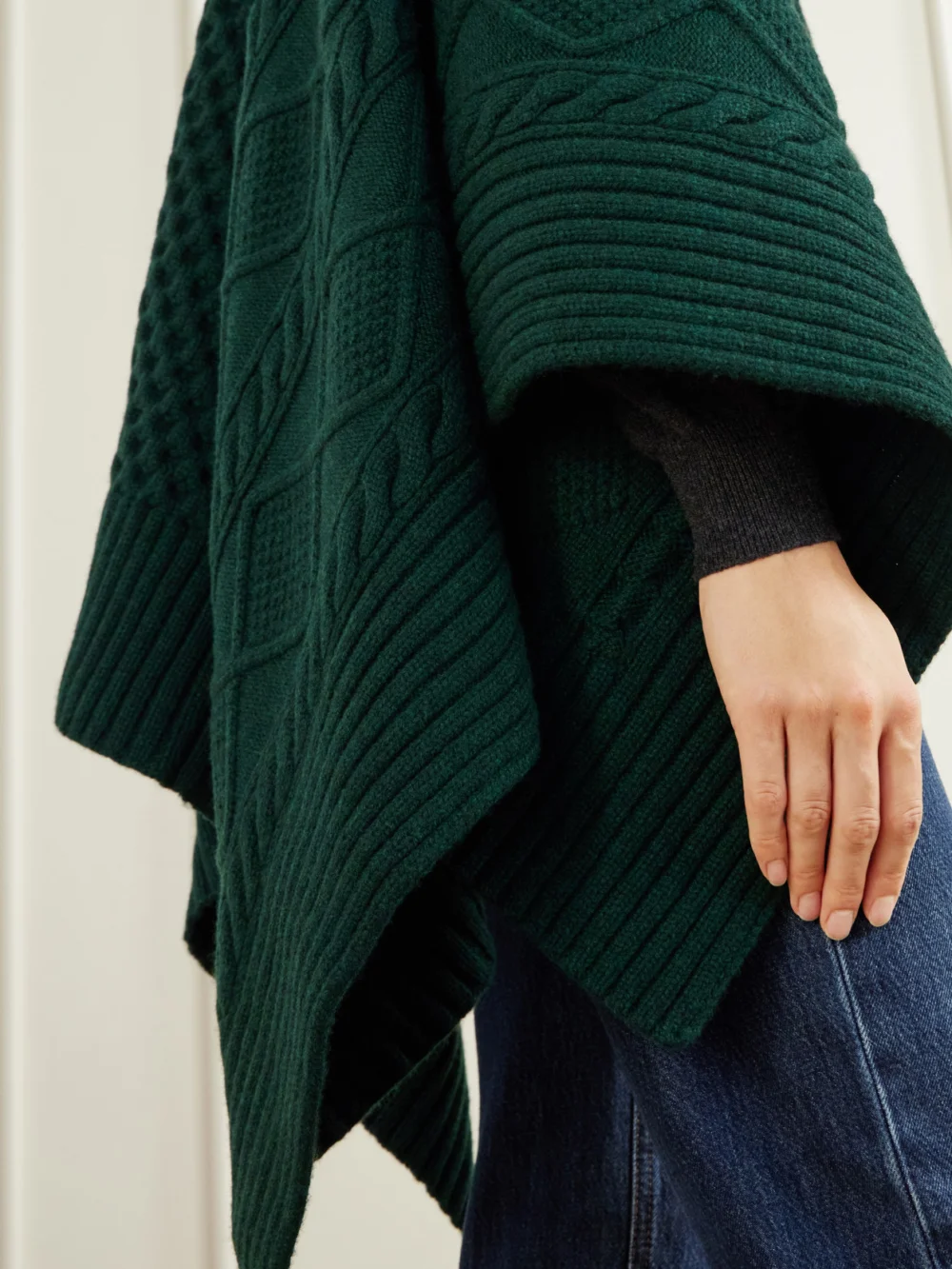 Close-up detail of the Purdey Lammer Muir Wool and Cashmere-blend Cape