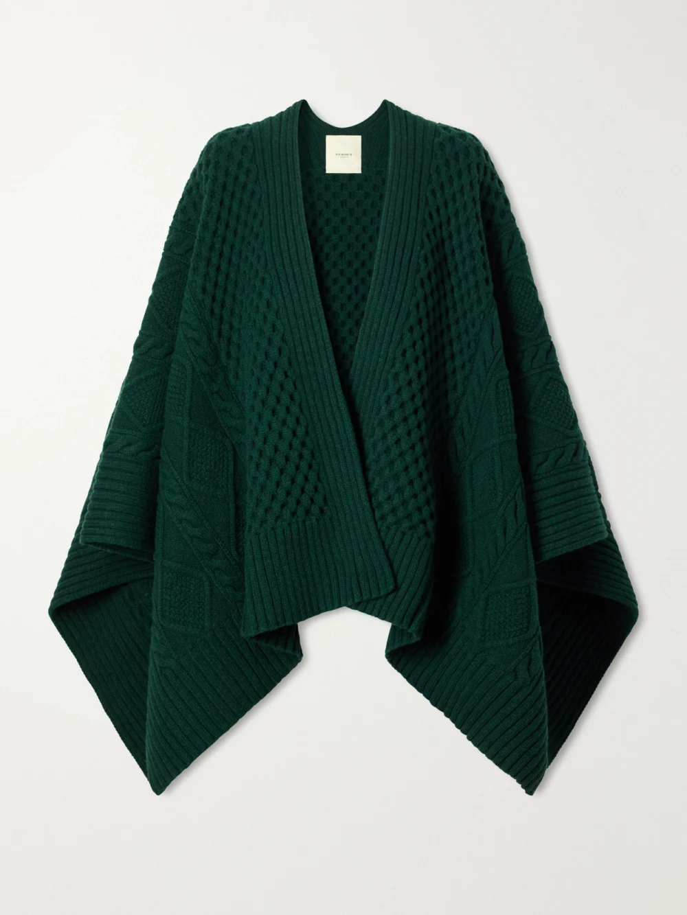 Purdey Lammer Muir Wool and Cashmere-blend Cape in emerald