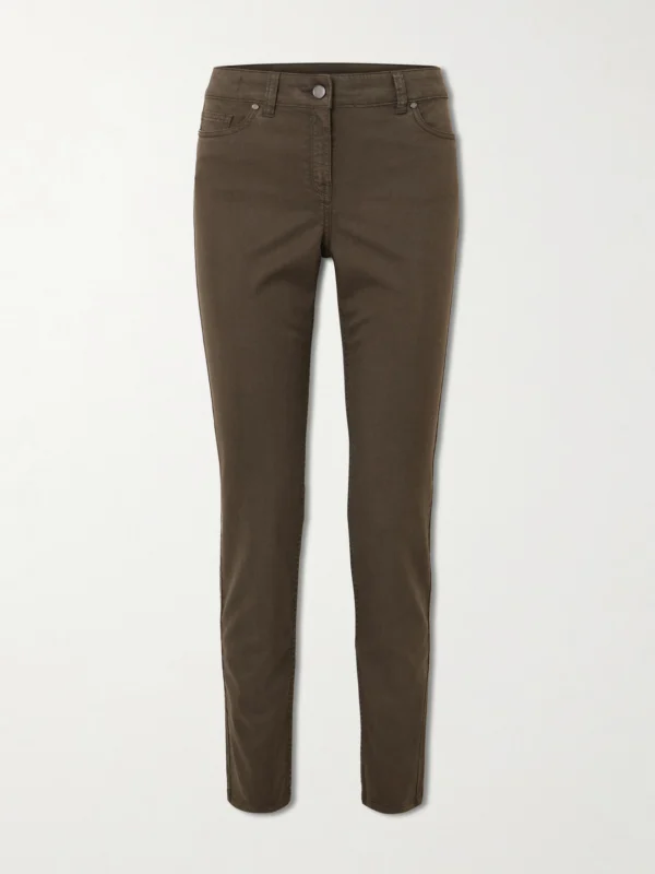 Purdey Stretch-cotton, Tencel™ and Silk-blend Twill Skinny Pants