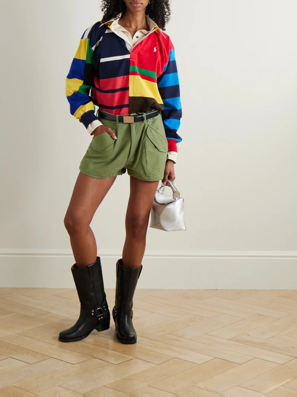 R13 Marianne Cotton Shorts, worn by a model