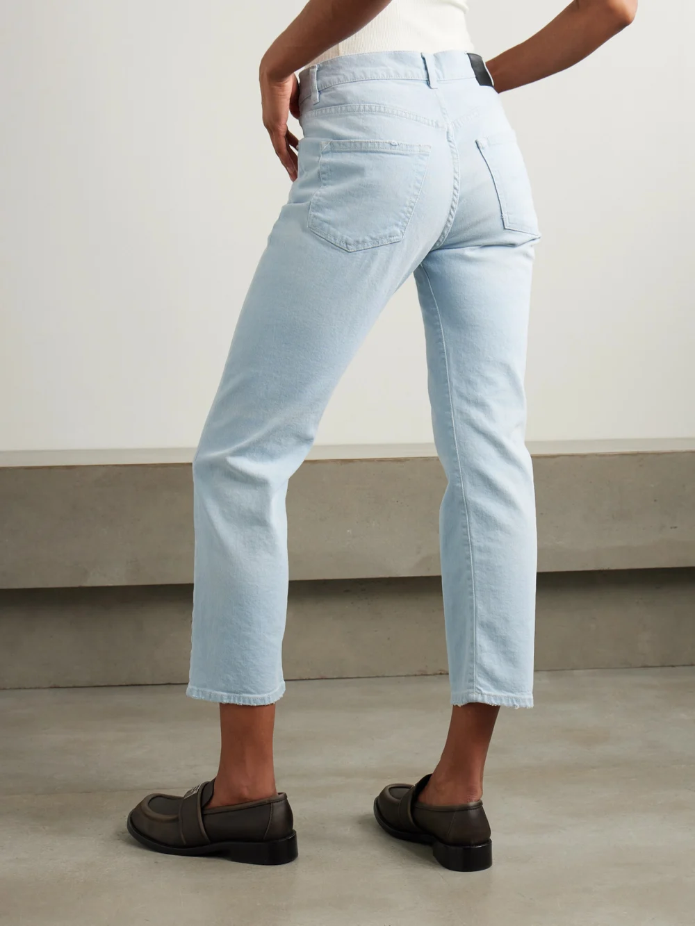 Back view of the R13 Romeo Cropped High-rise Slim-fit Jeans