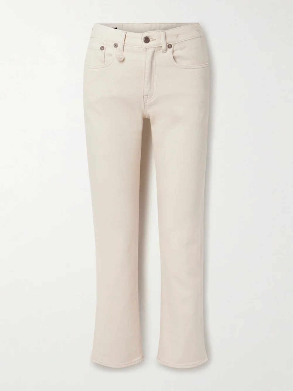 R13 Romeo Cropped Mid-rise Flared Jeans in cream