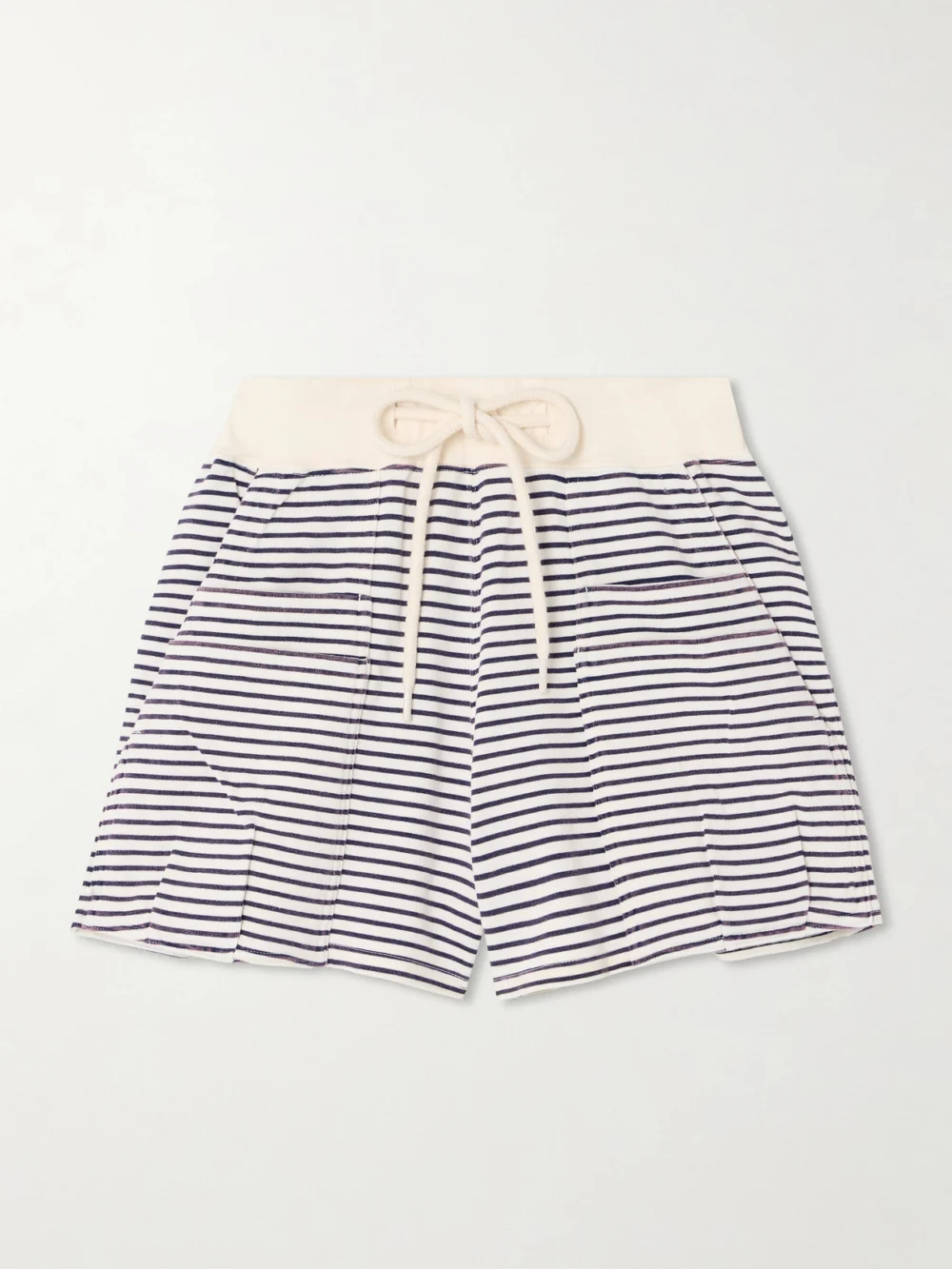 R13 Striped Cotton-jersey Shorts in navy