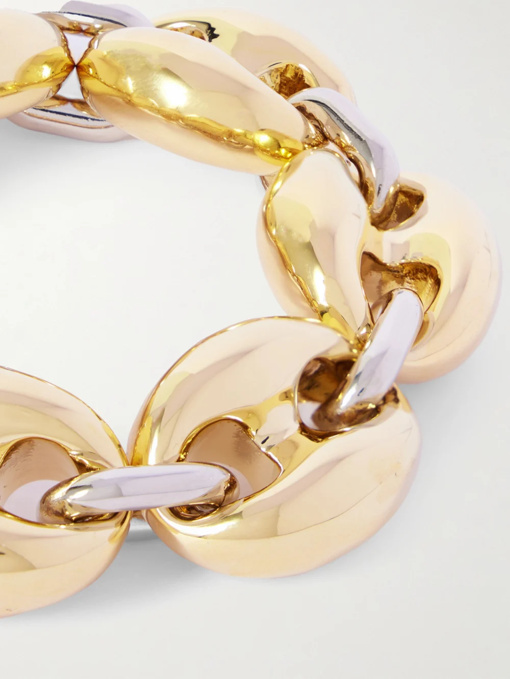Close-up detail of the Rabanne Gold- and Silver-tone Bracelet