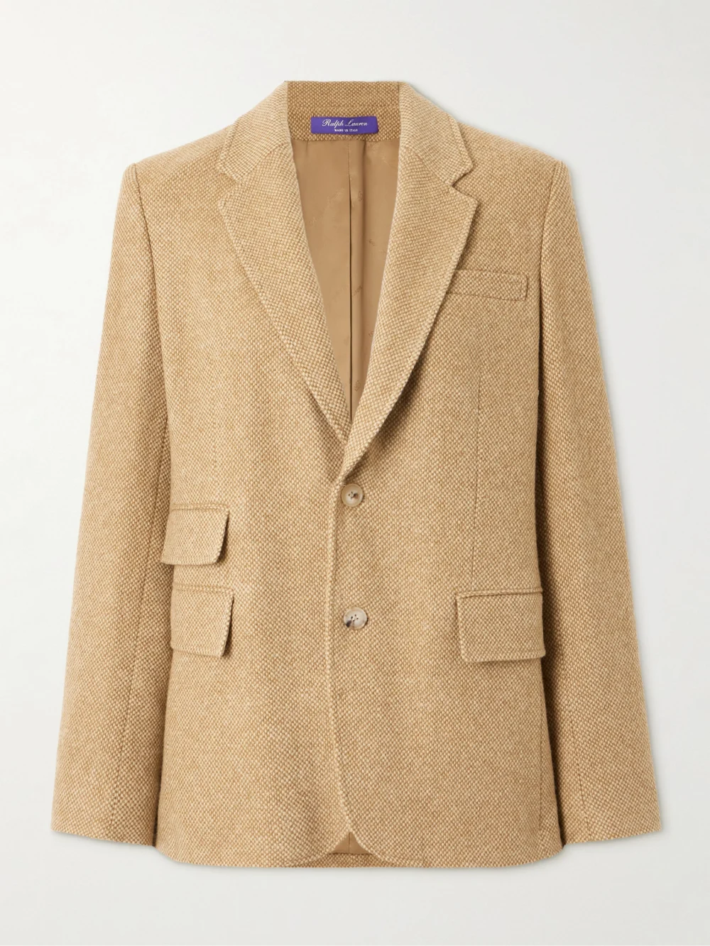 Ralph Lauren Collection Eli Wool and Cashmere-blend Tweed Blazer in camel