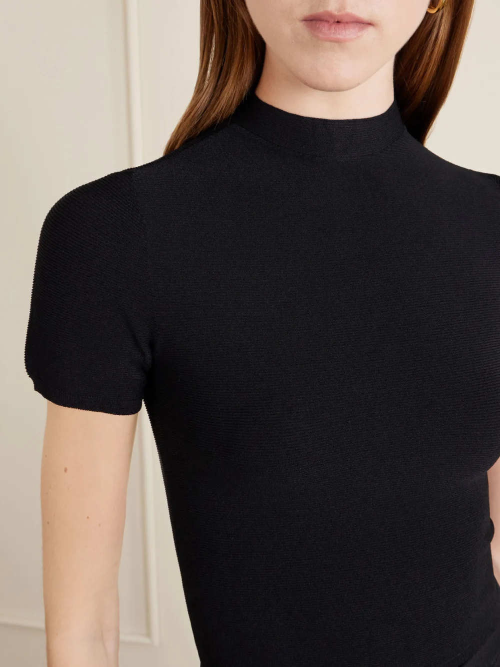 Close-up detail of the Ralph Lauren Collection Knitted T-shirt