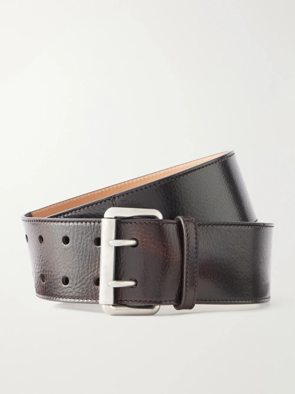 Ralph Lauren Collection Textured-leather Belt in brown