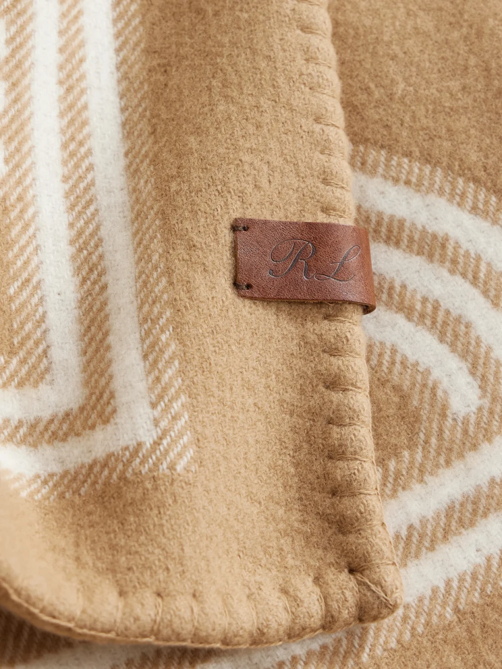 Close-up detail of the Ralph Lauren Home Berken Merino Wool and Cashmere-blend Jacquard Blanket