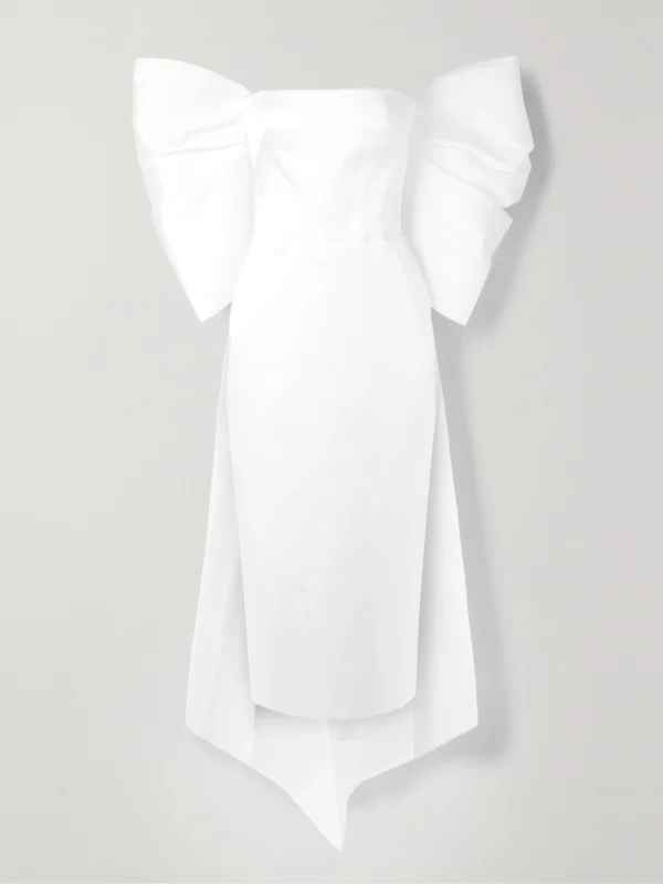Rasario Bow-embellished Satin Midi Dress