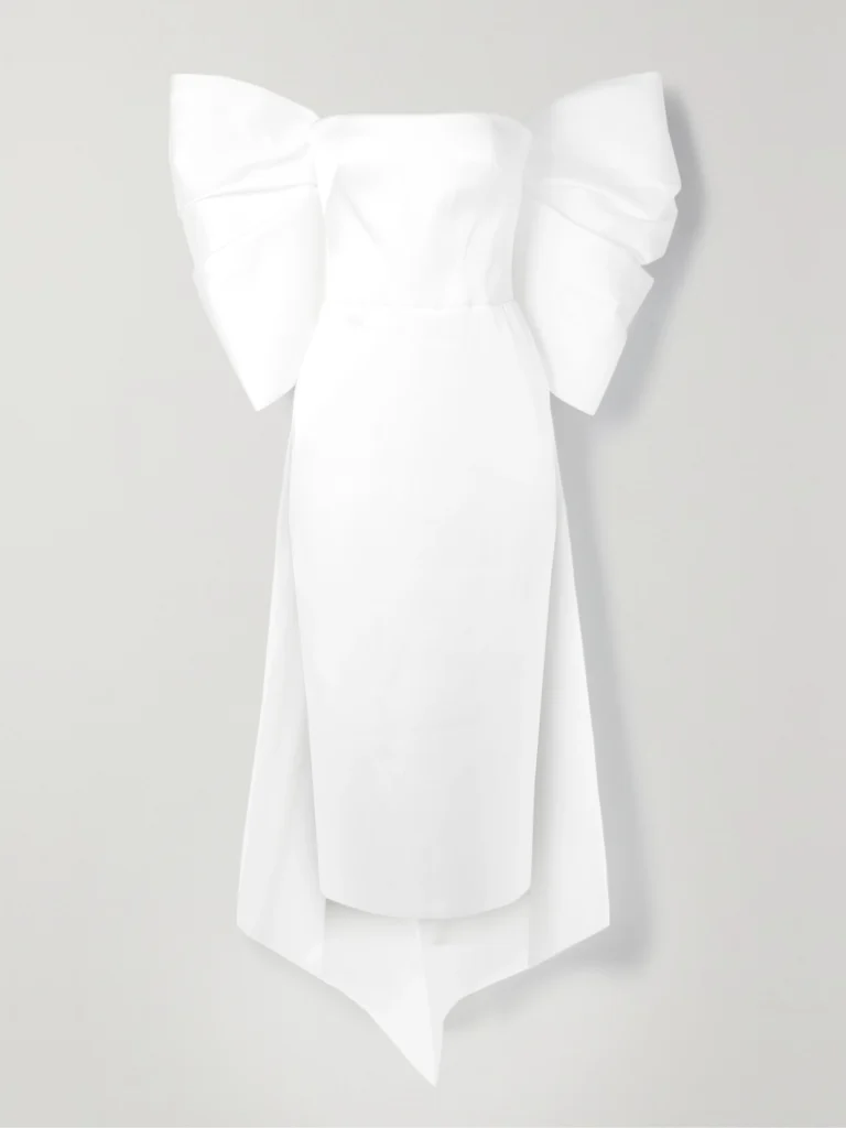 Rasario Bow-embellished Satin Midi Dress