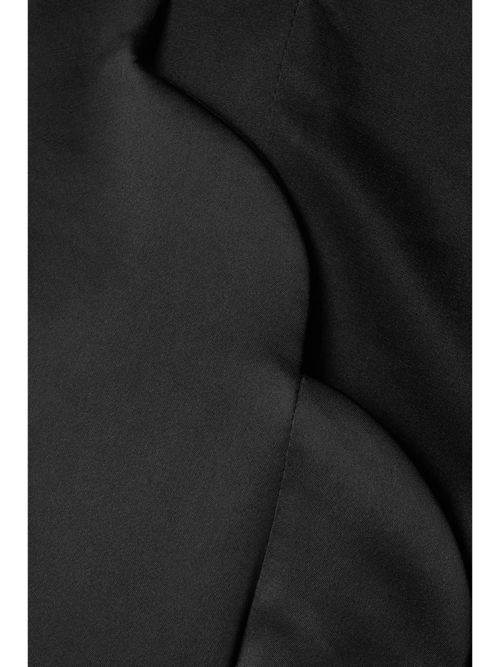 Close-up detail of the Rasario Lace-up Scalloped Satin Mini Dress