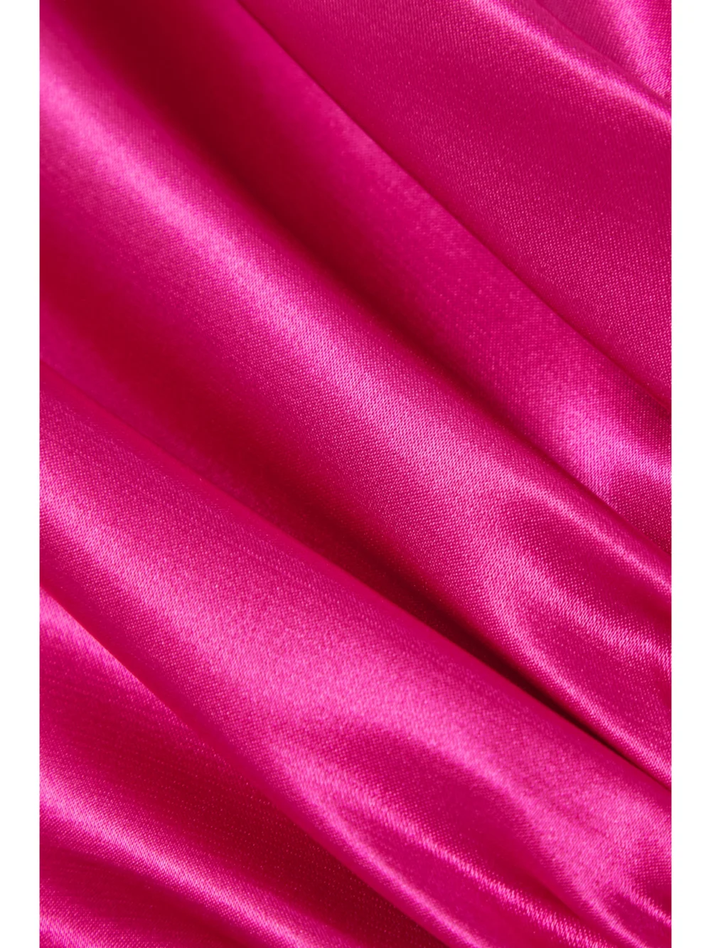 Close-up detail of the Rasario Ruched Ruffled Satin Mini Dress